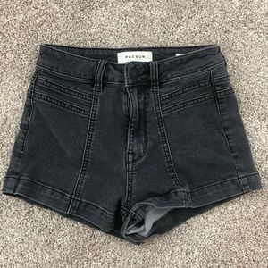 Black 70’s Style Denim Shorts